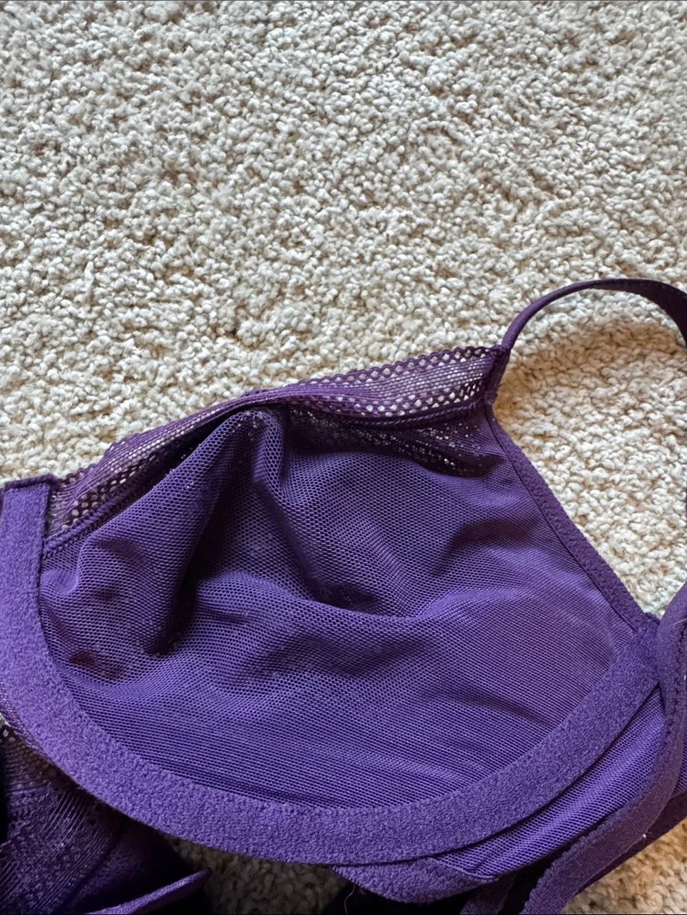 Soma Deep Purple Lace Underwire Bra and Bikini Set